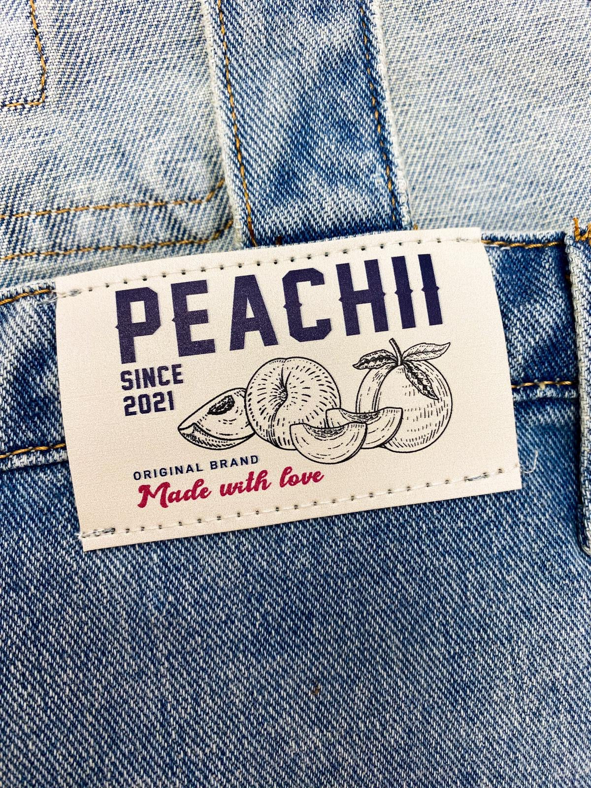 【買一送一】Peachii Laced Stripes Overall Jeans EA6055