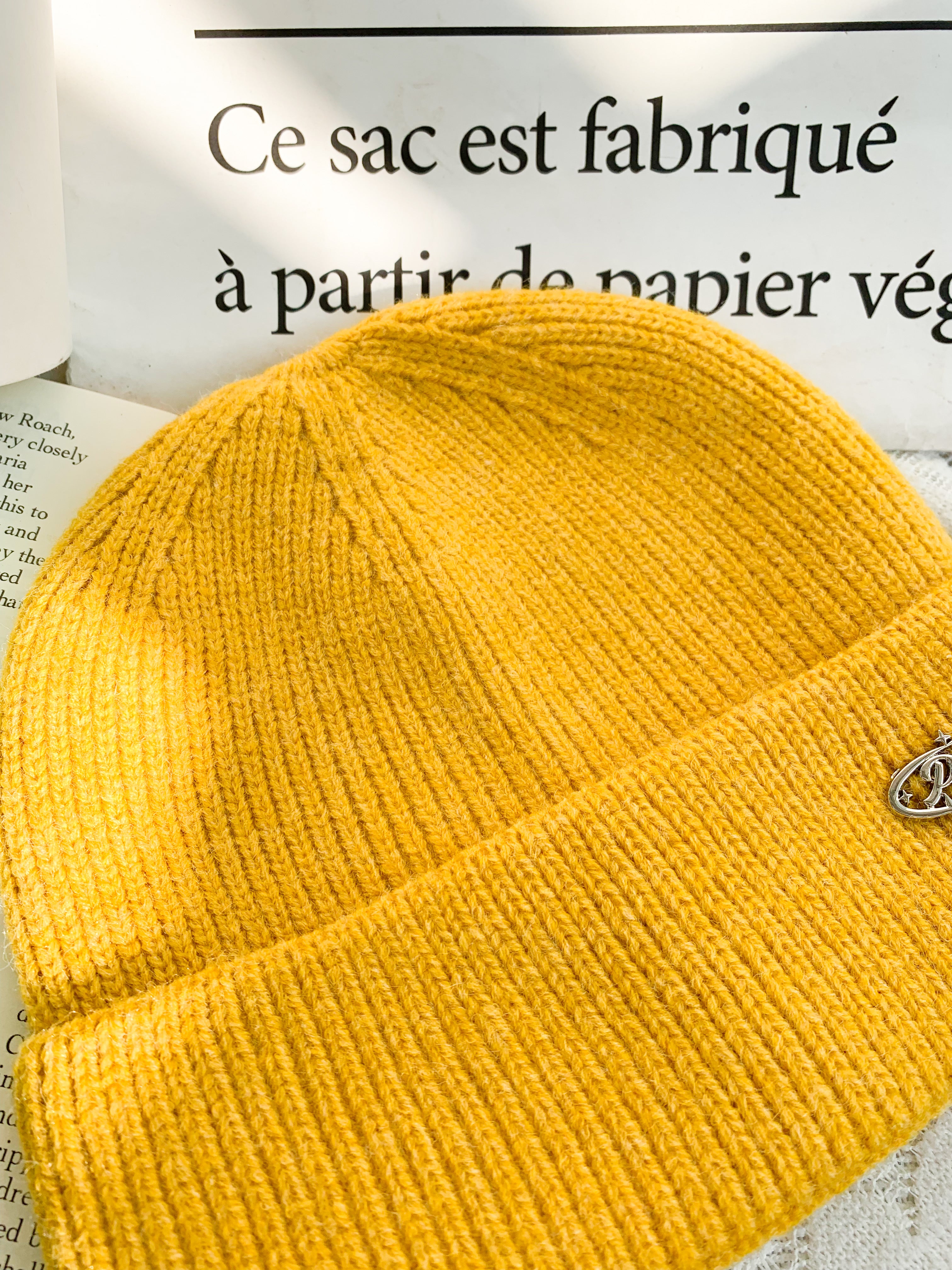 Peachii knit Beanie Yellow EA9332