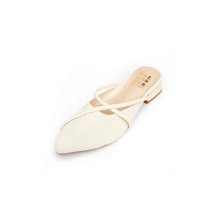 The Korner Knit Kross Slippers Beige