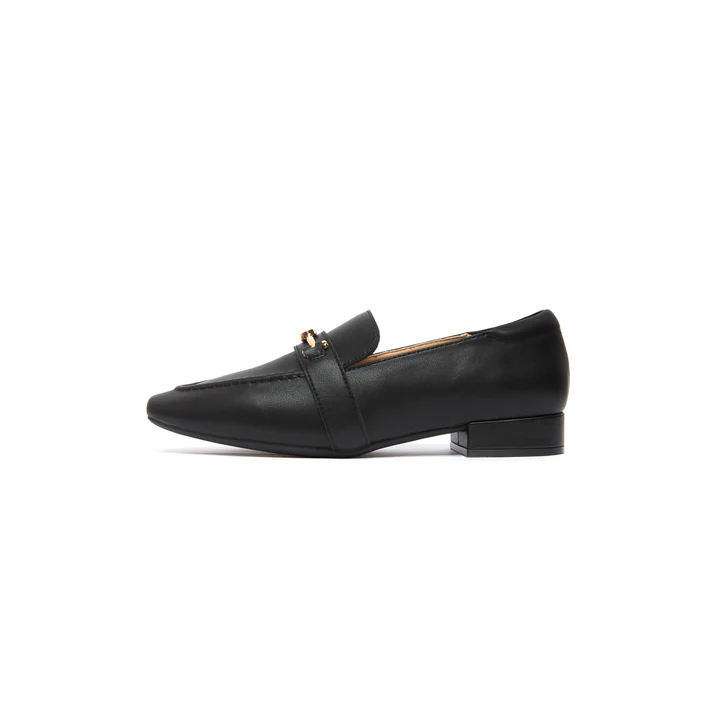 The Korner Kaylie Buckle Loafers Black