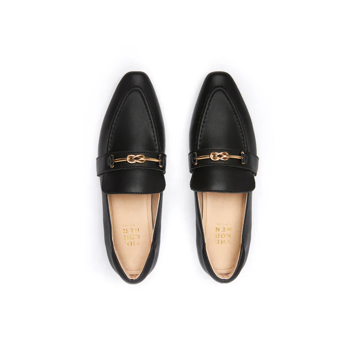 The Korner Kaylie Buckle Loafers Black