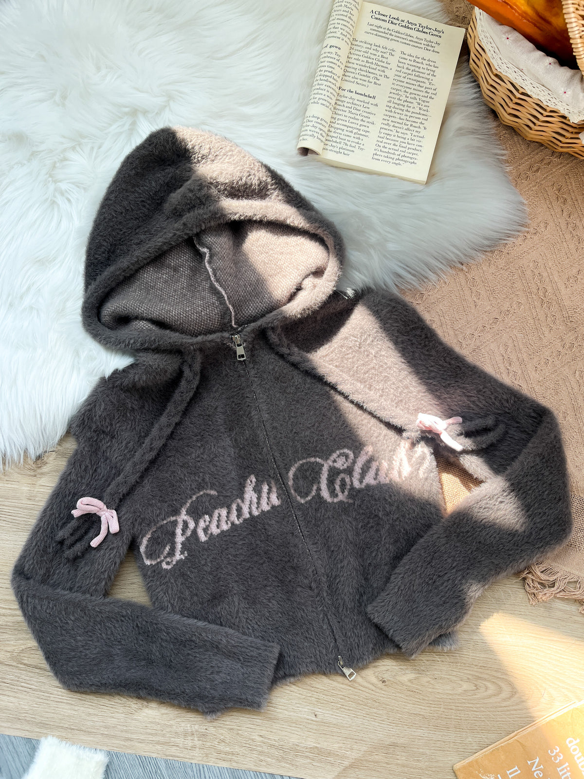 Peachii Graphic Zip up Jackie Coffee EA8389