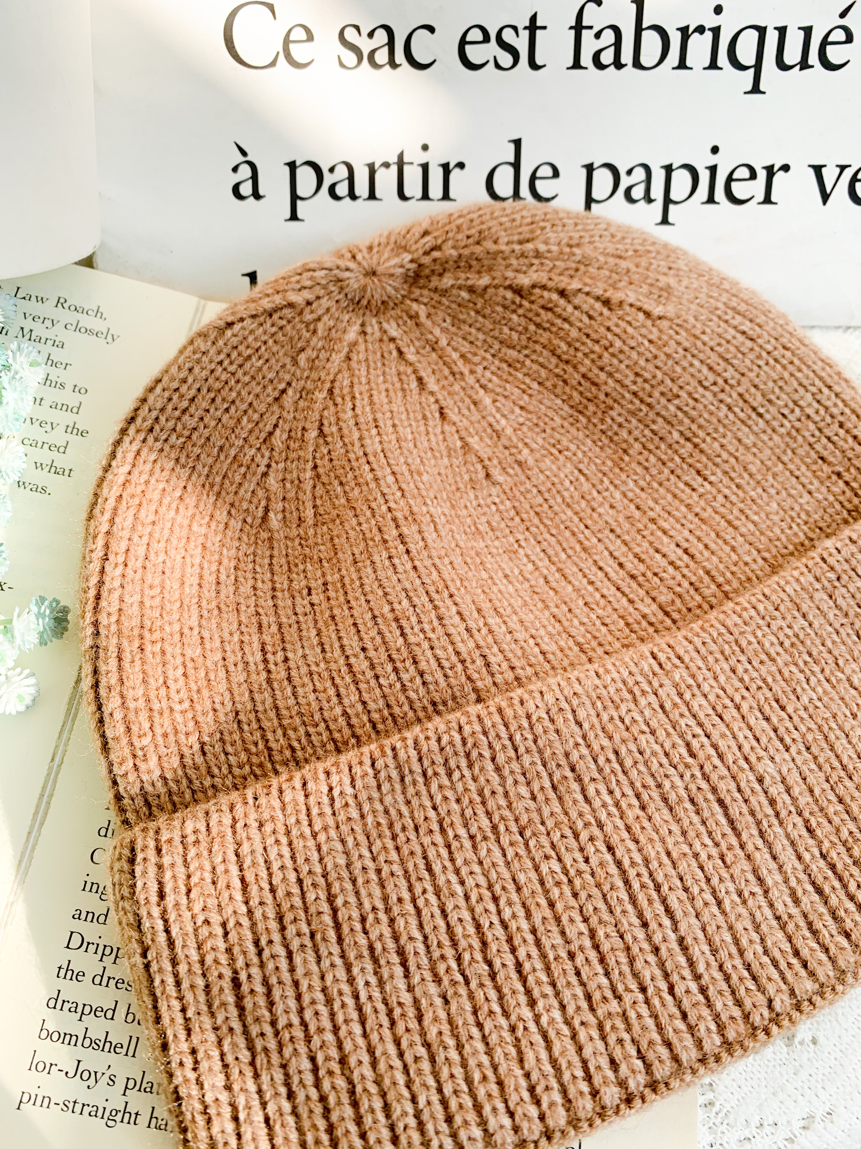 Peachii knit Beanie Khaki EA9332