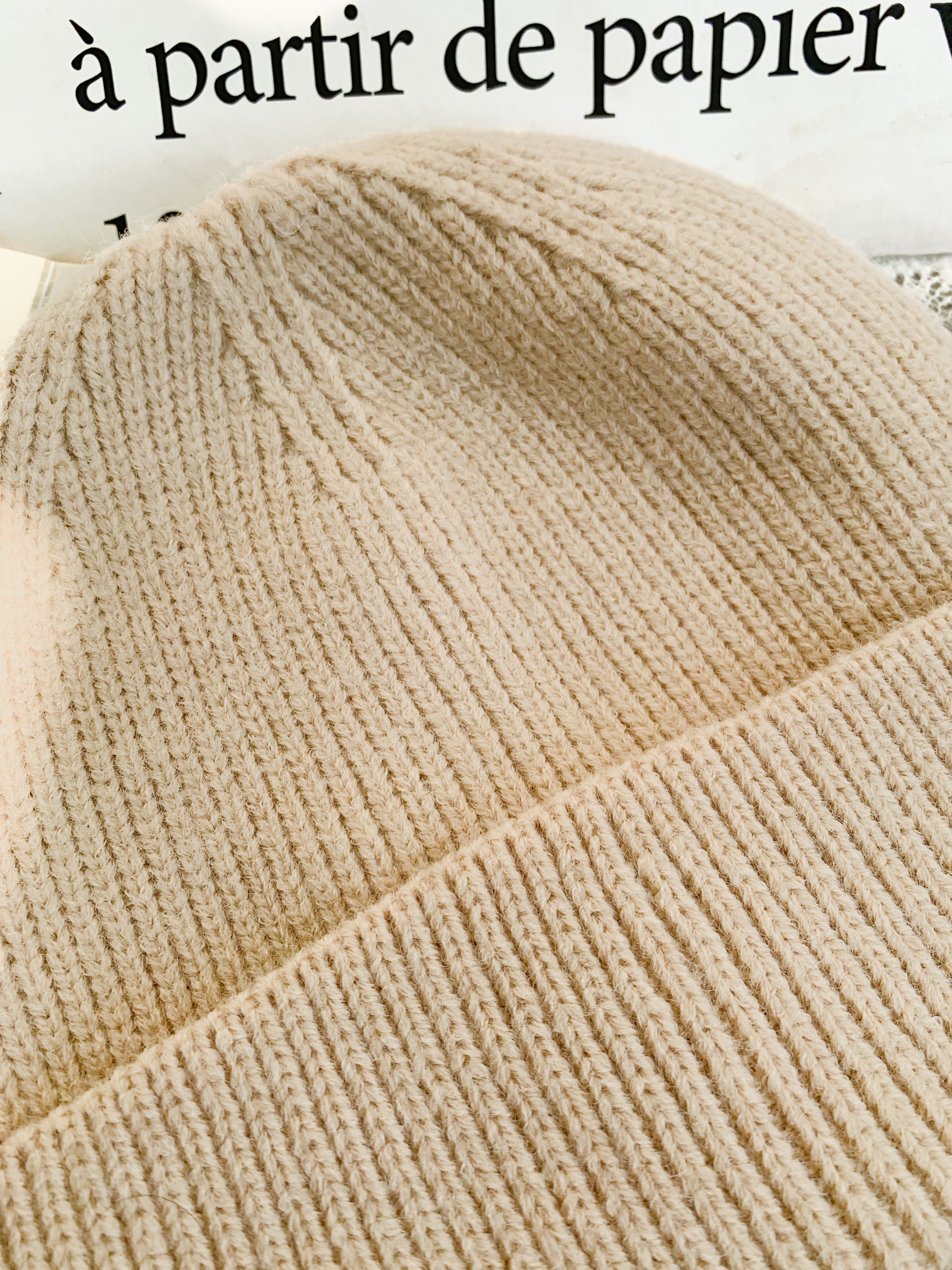 Peachii knit Beanie Beige EA9332