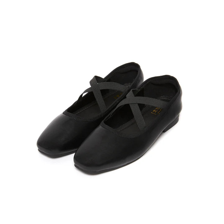 The Korner Kross Ballet Flats Black