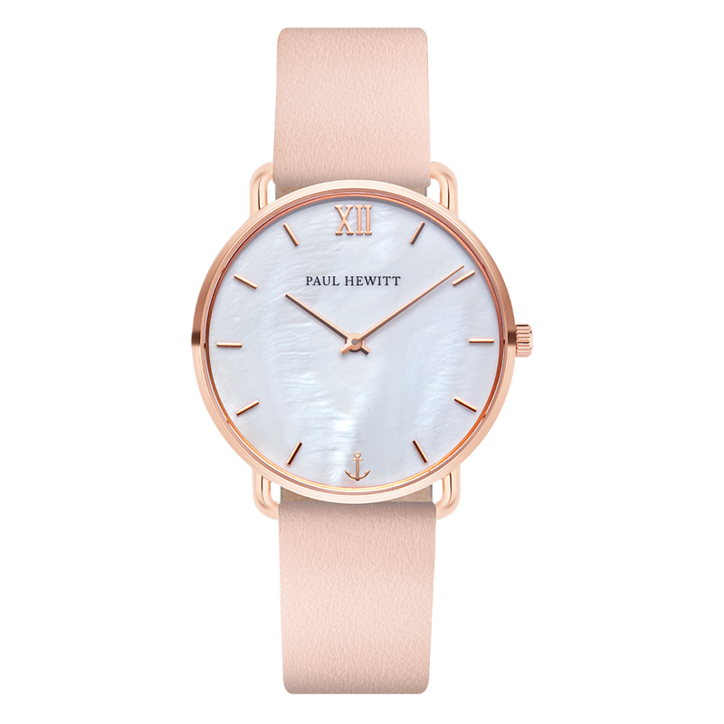 Paul Hewitt Watch Miss Ocean Pearl Rose Gold Leather 33mm