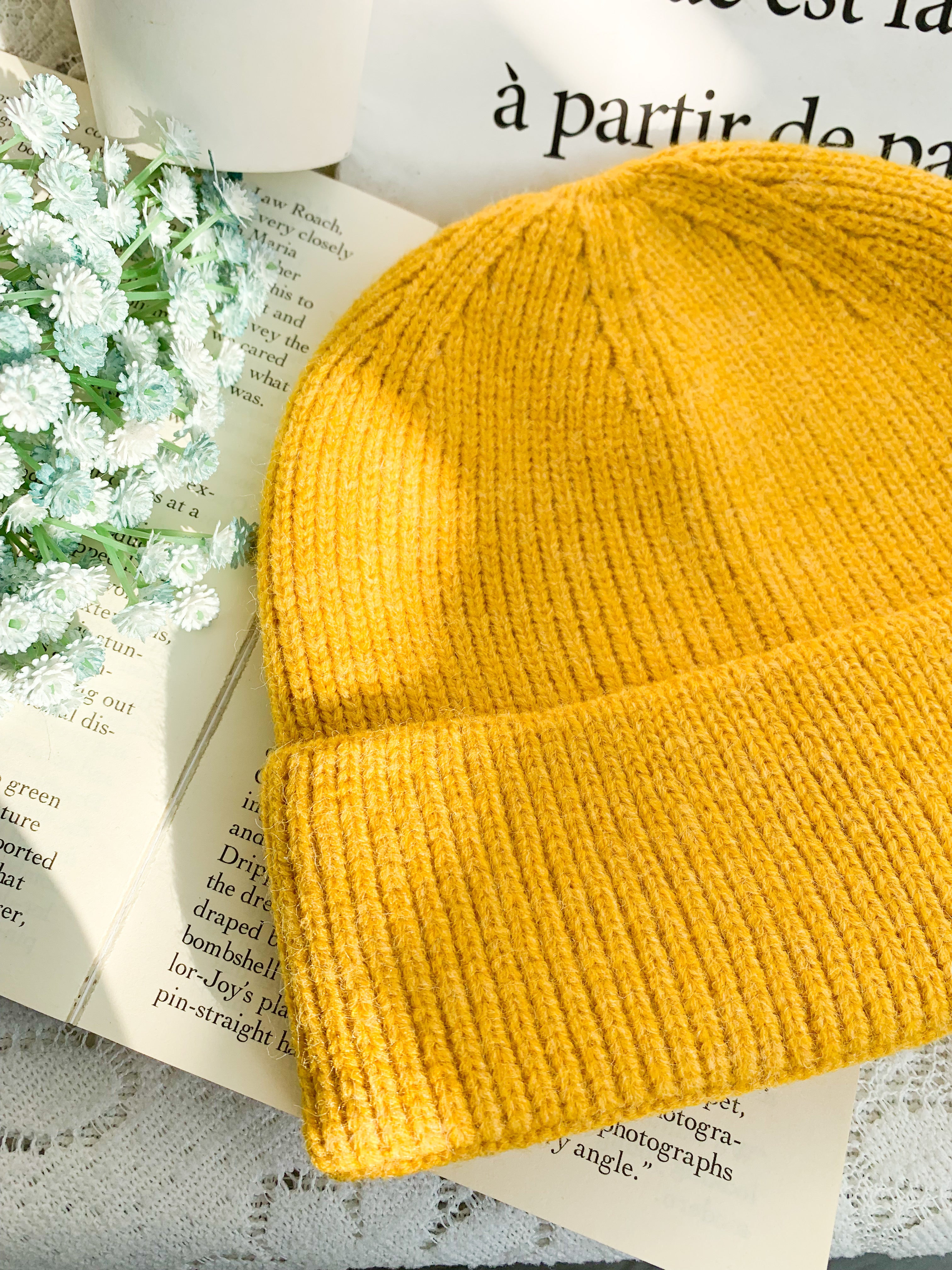 Peachii knit Beanie Yellow EA9332