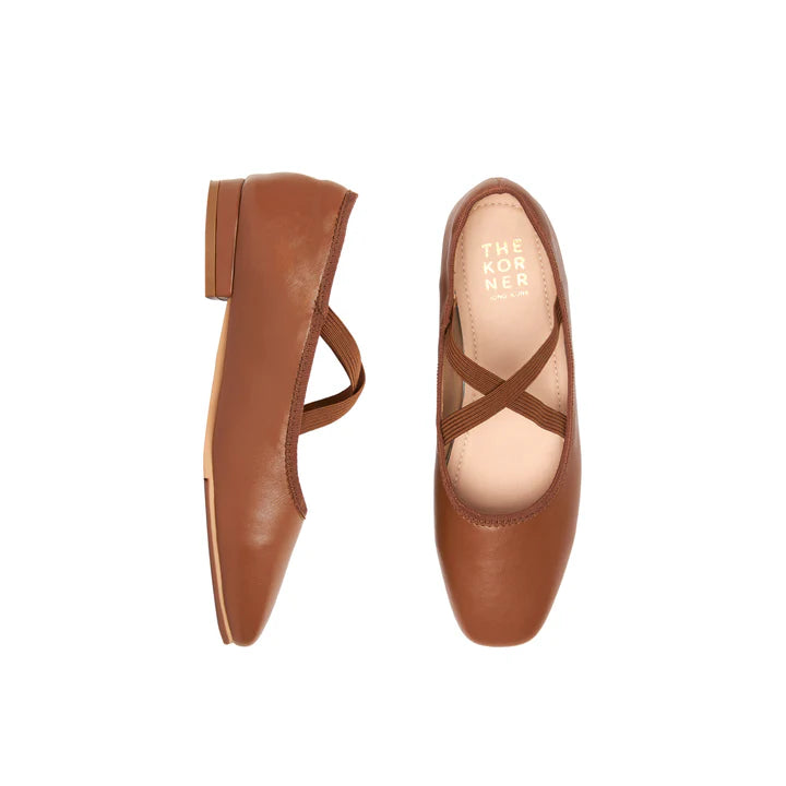 The Korner Kross Ballet Flats Chocolate