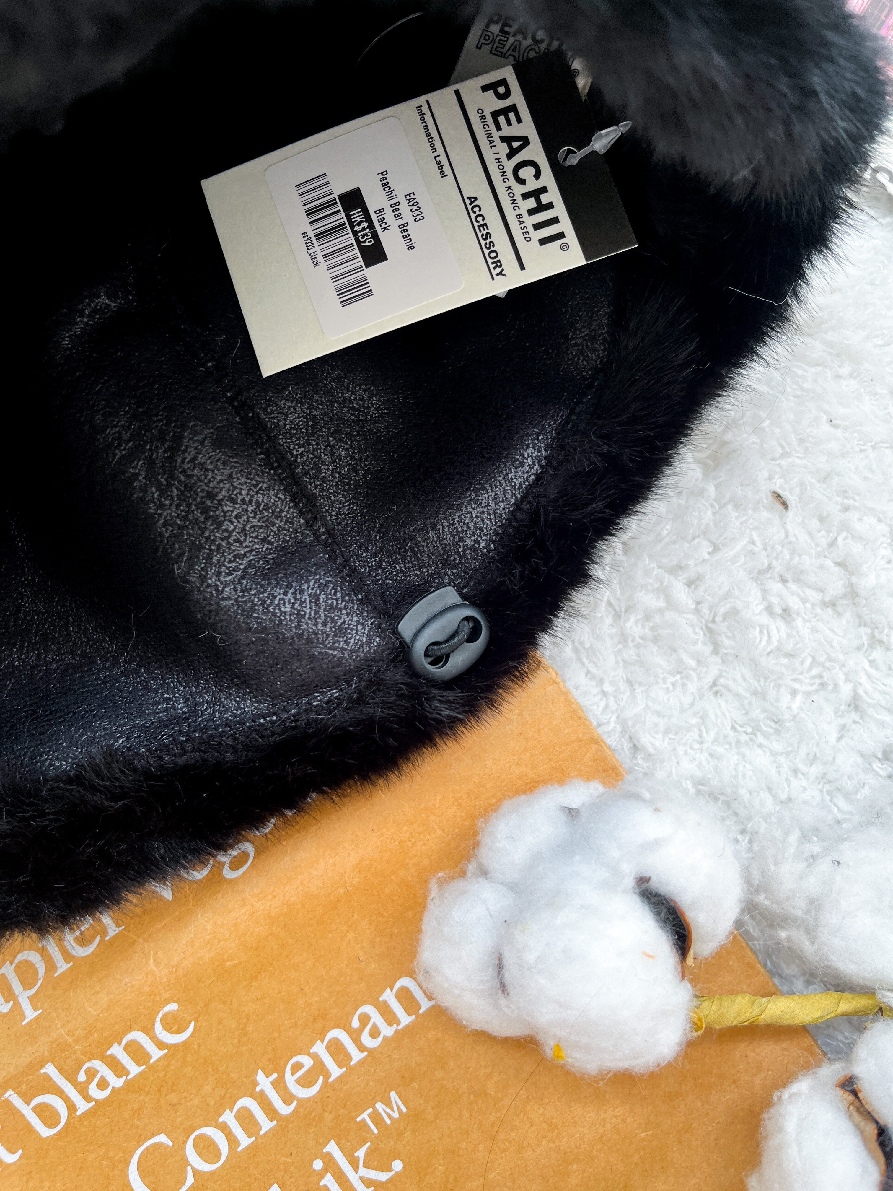 Peachii Bear Beanie Black EA9333