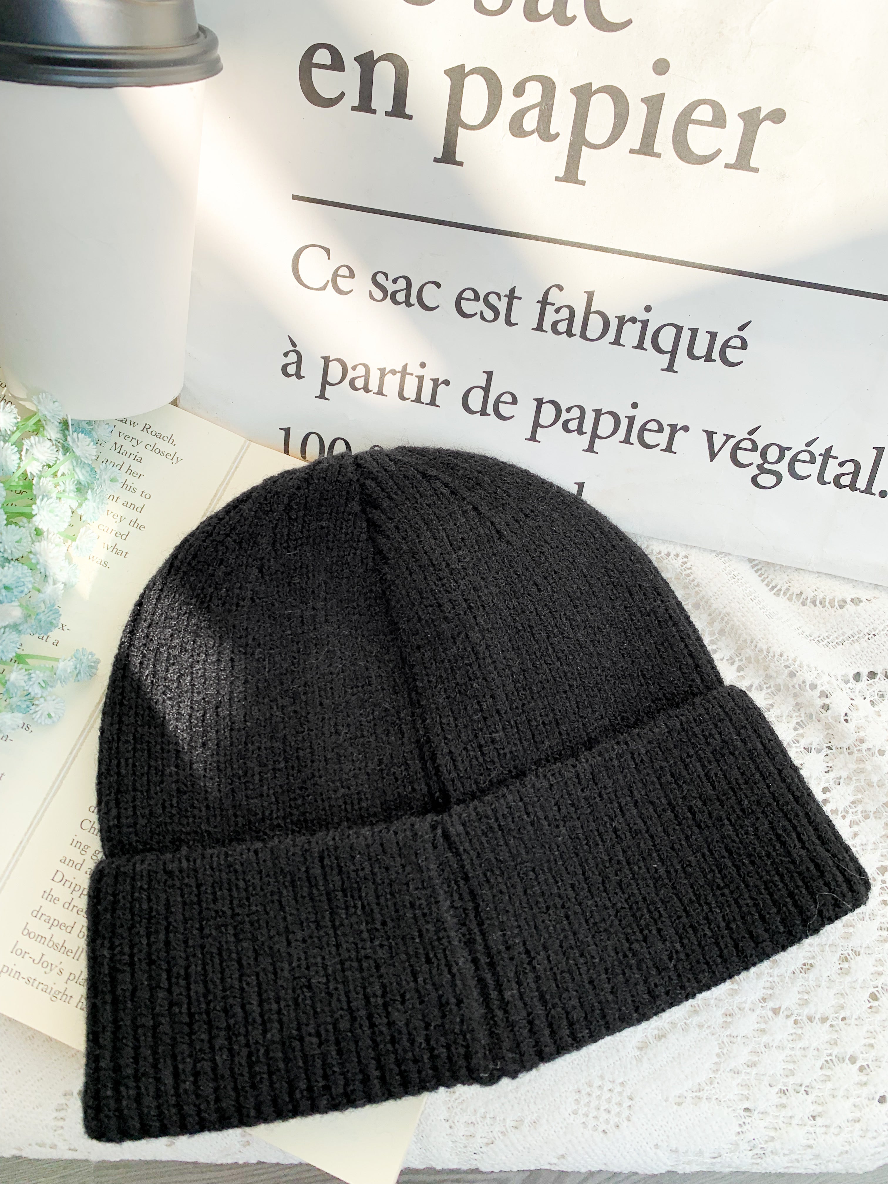 Peachii knit Beanie Black EA9332