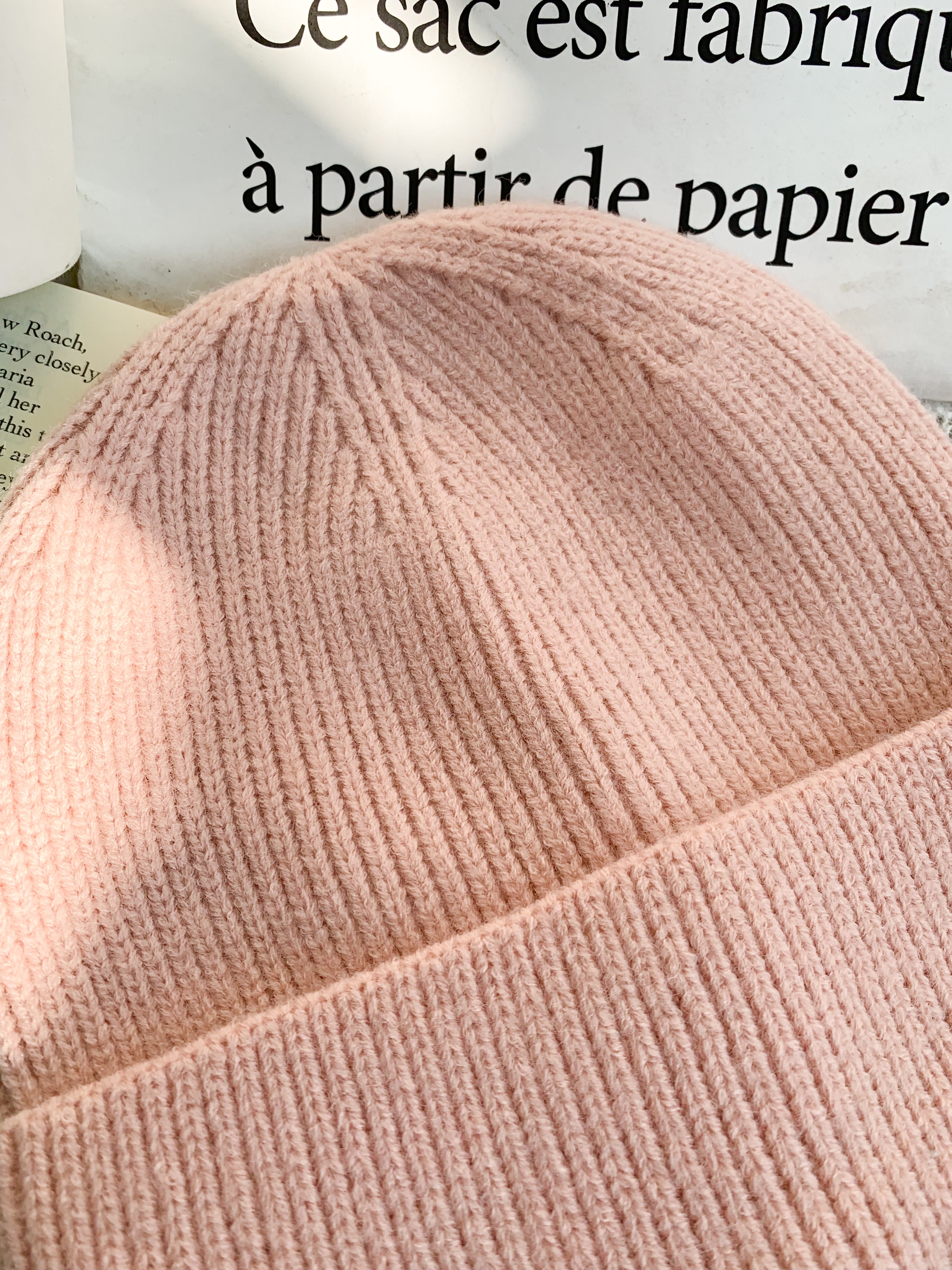 Peachii knit Beanie Pink EA9332