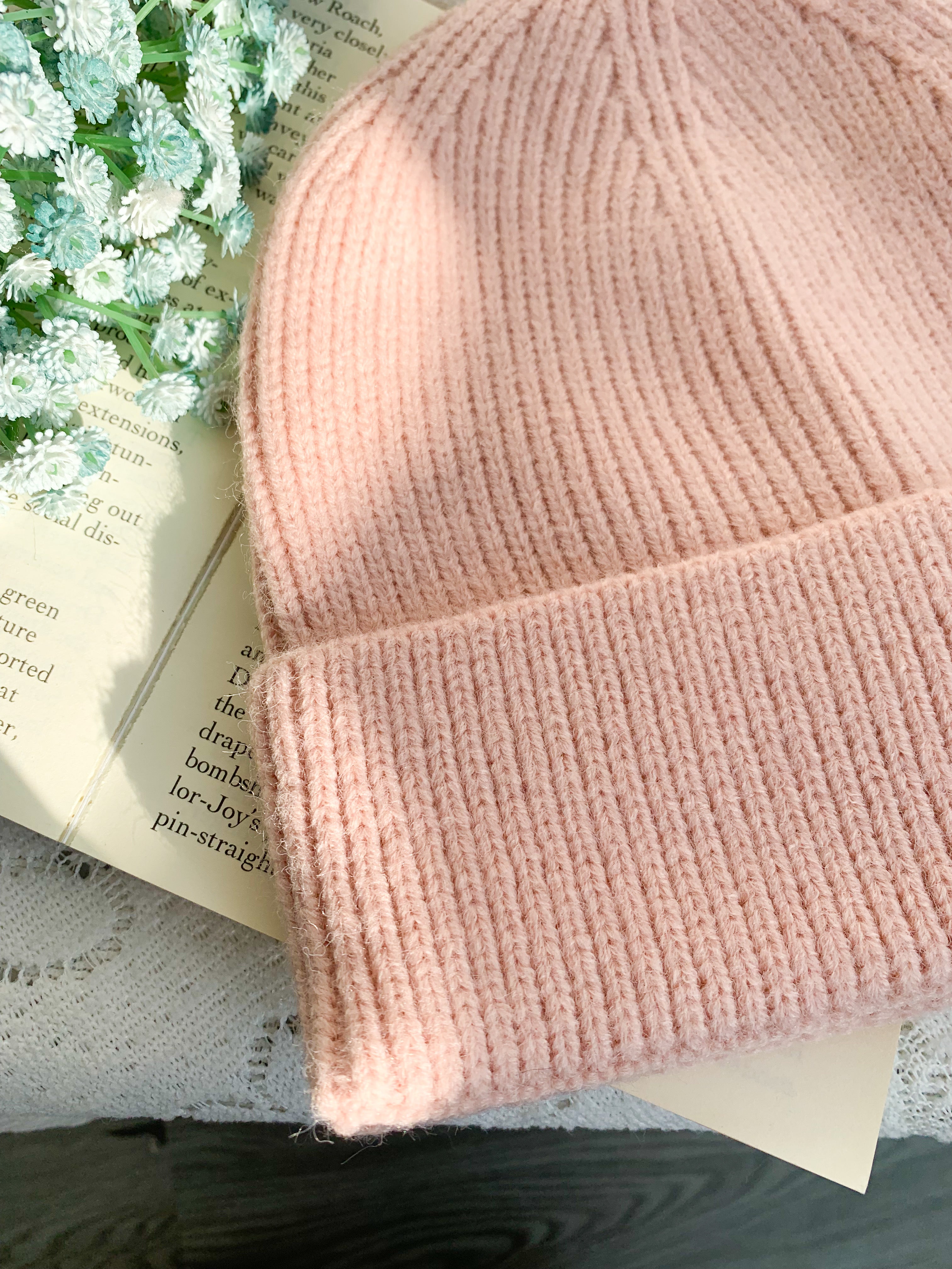 Peachii knit Beanie Pink EA9332