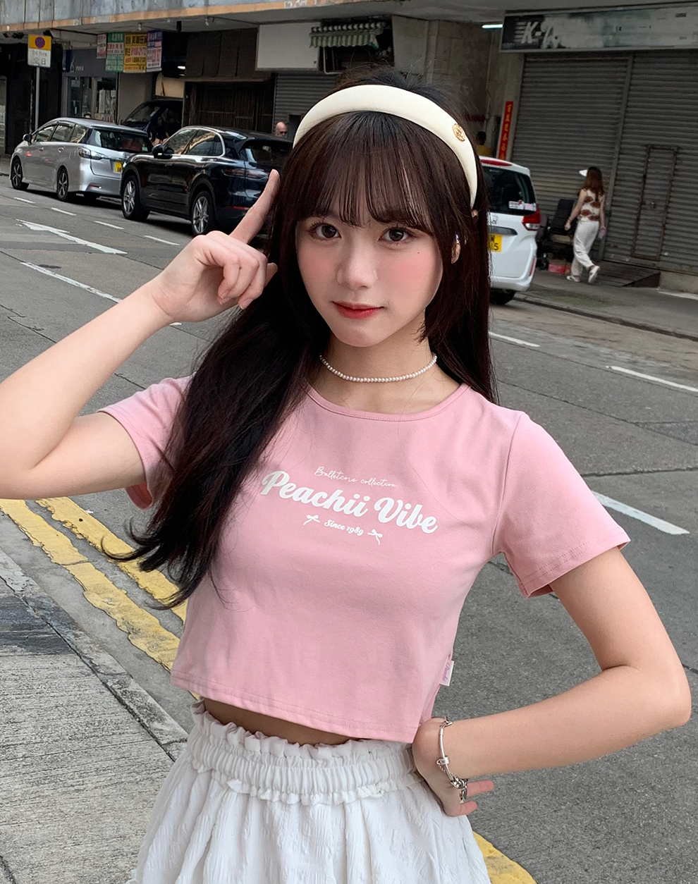 【買一送一】Peachii Printed T-shirt pink EA1226