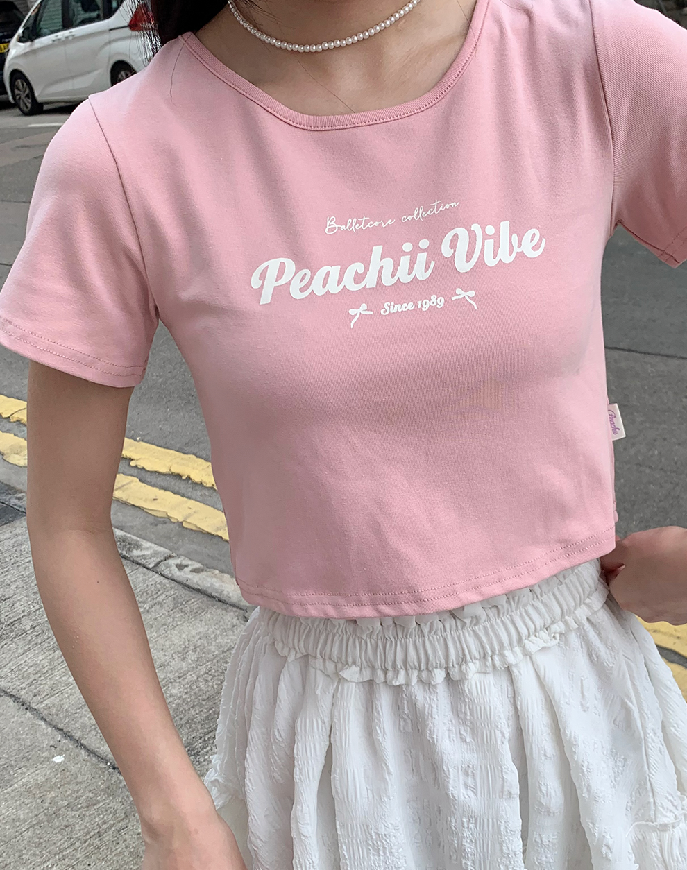 【買一送一】Peachii Printed T-shirt pink EA1226