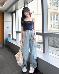 Peachii Cargo Pants grey blue EA6025