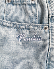 【買一送一】Peachii Layered dyed Short Jeans Light Blue EA6048