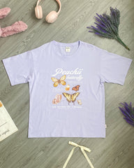 【買一送一】Peachii Vintage Butterfly Oversized Tee Purple EA1212