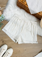 【買一送一】Peachii Cotton Linen A Line Starps Shorts / beige EA6071