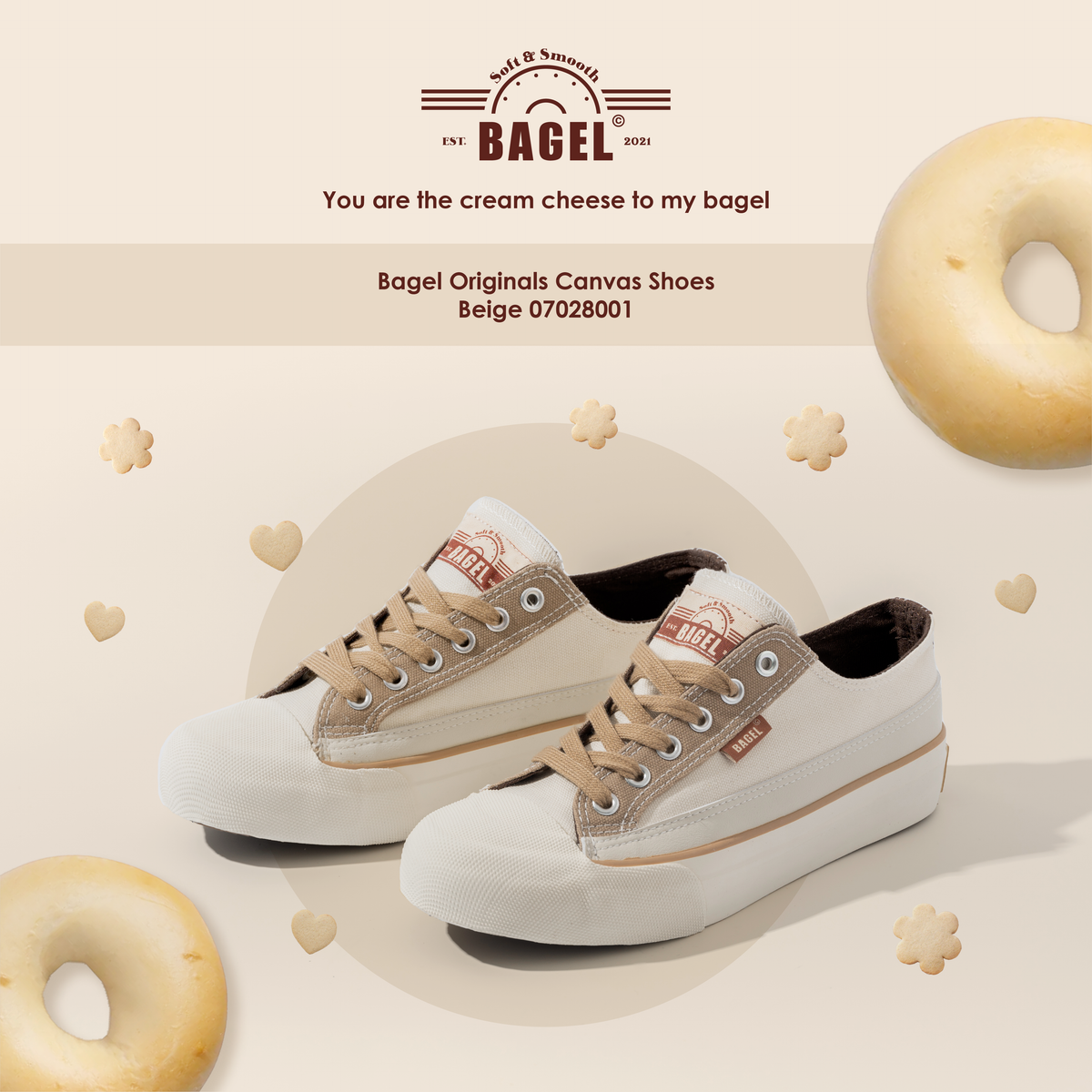 Bagel Originals Canvas Shoes Beige 07028001